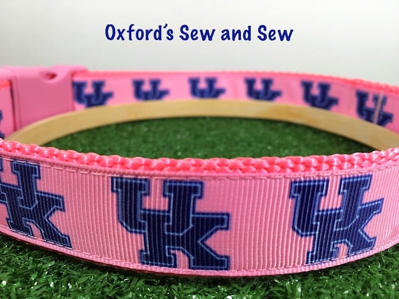 Pink University of Louisville Handmade Dog Collar