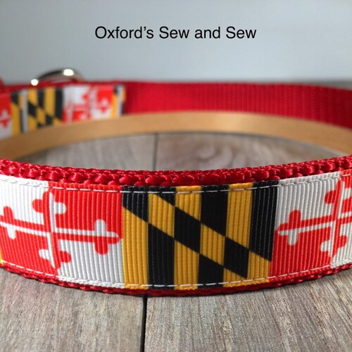 MD Pride Maryland Flag Inspired Dog Collar With Black Nylon Etsy