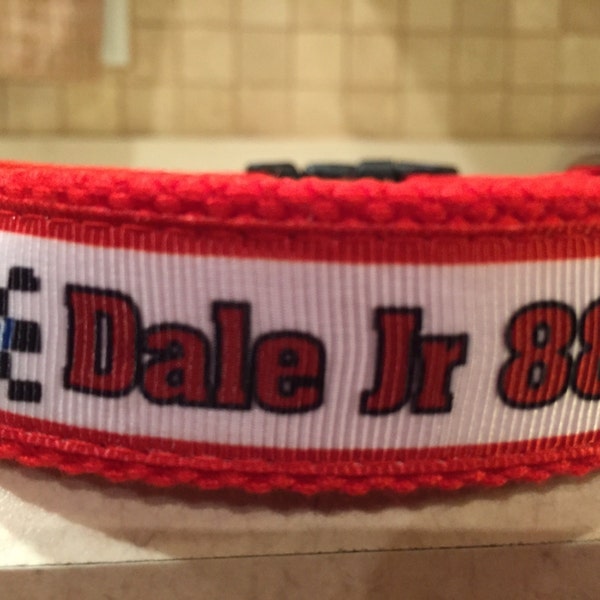 NASCAR Dale Earnhardt Jr Large and Medium dog collar 1" and Optional Matching Leash