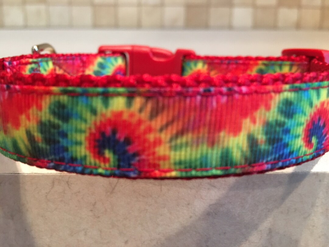 Run and Dye Tie Dye Rainbow Dog Collar and Optional Matching Etsy