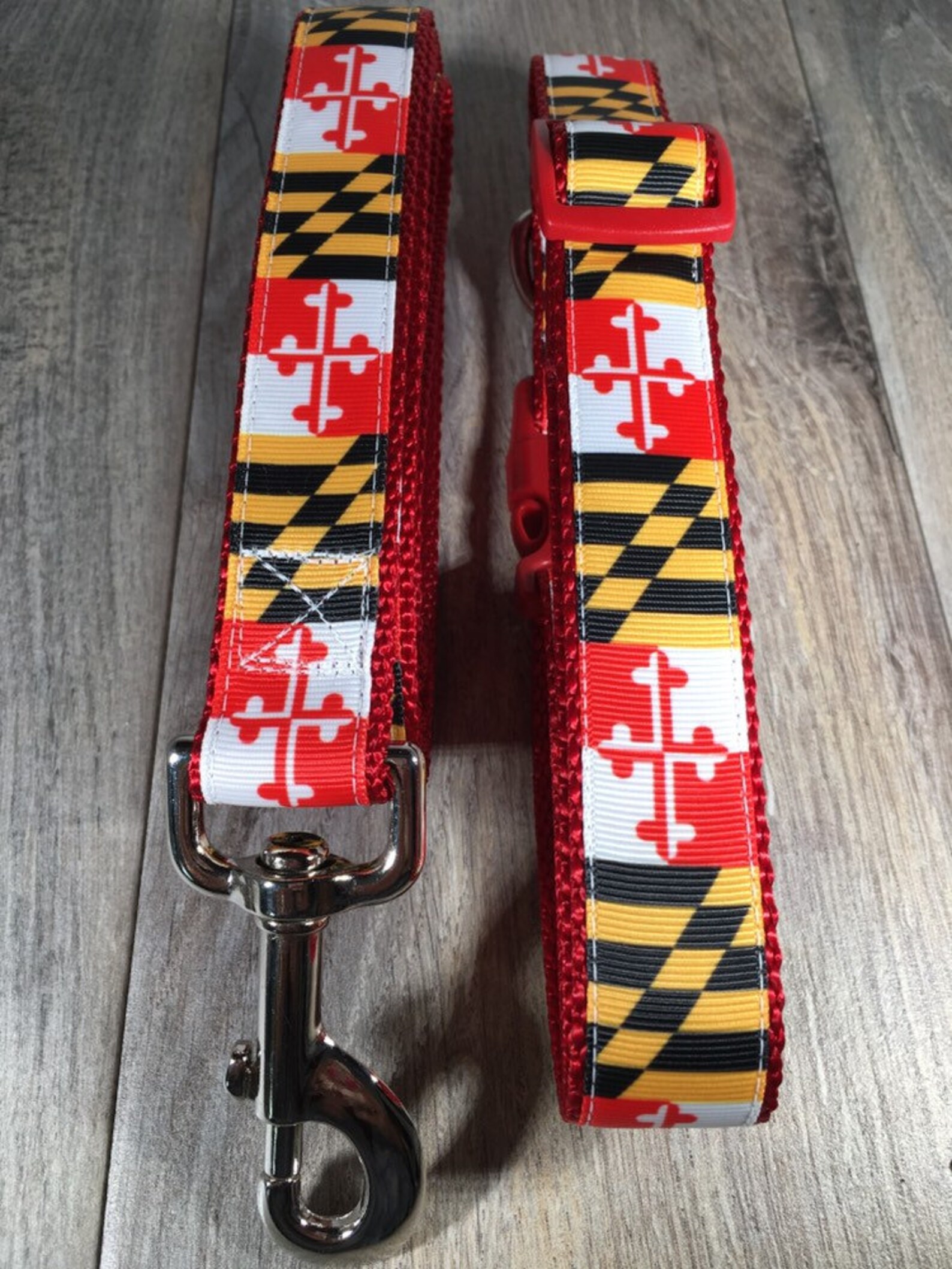 Maryland Flag Dog Collar and Optional Matching Leash ALL SIZES Etsy