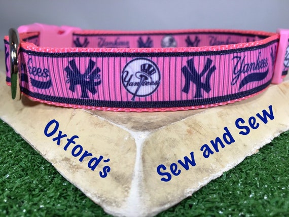 Pink yankees 2025 dog collar