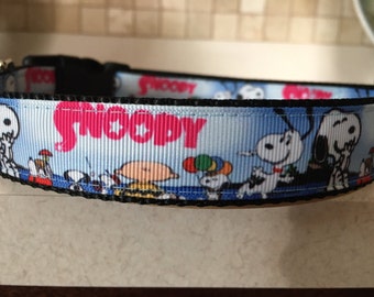 Snoopy Bayside Summer dog collar 1" M, L, XL  and optional matching leash