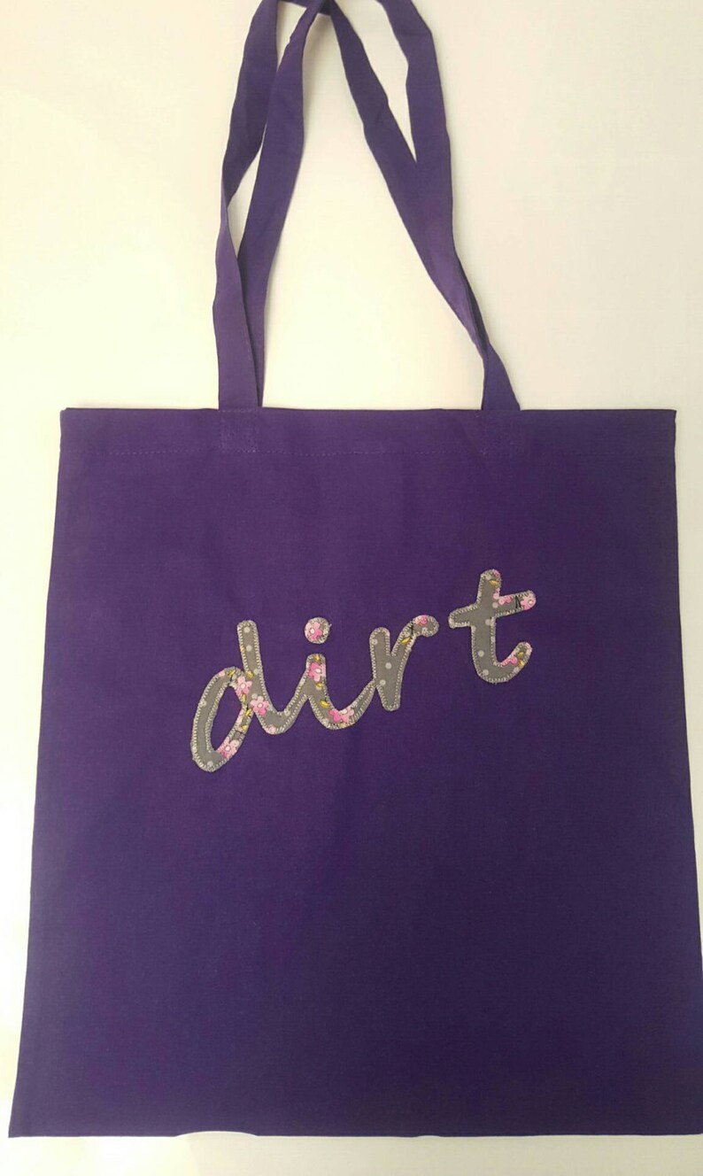 Purple Bag, Shopping Bag, Bag for Life, Bag 4 Life, Floral Applique. Etsy