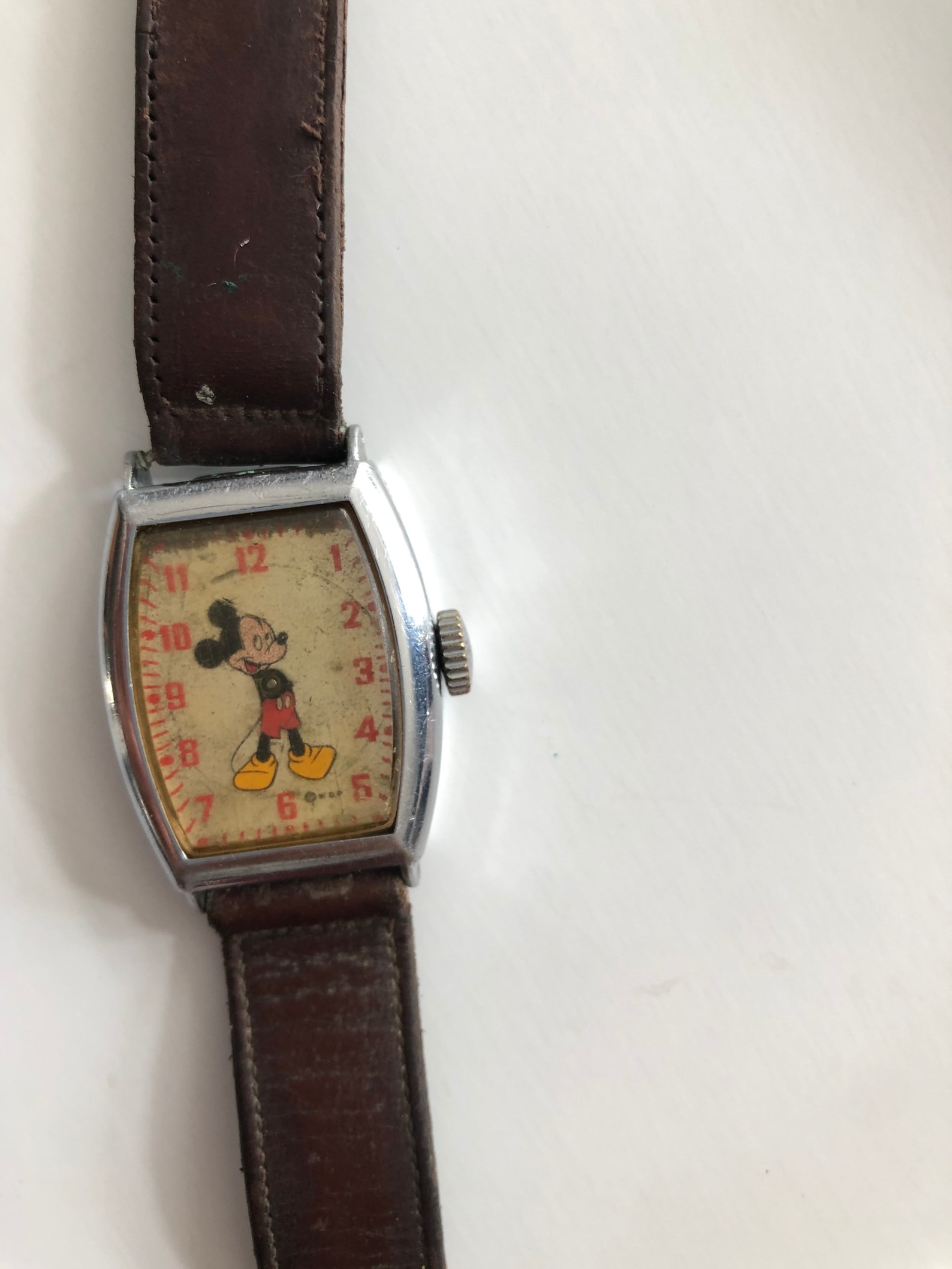 Antique US Time Mickey Mouse watch with band missing hands Etsy Italia