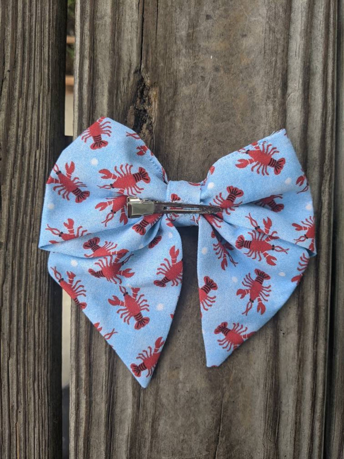 Lobster Print Hair Bow Lobster Hair Clip Baby Hair Bow Etsy UK