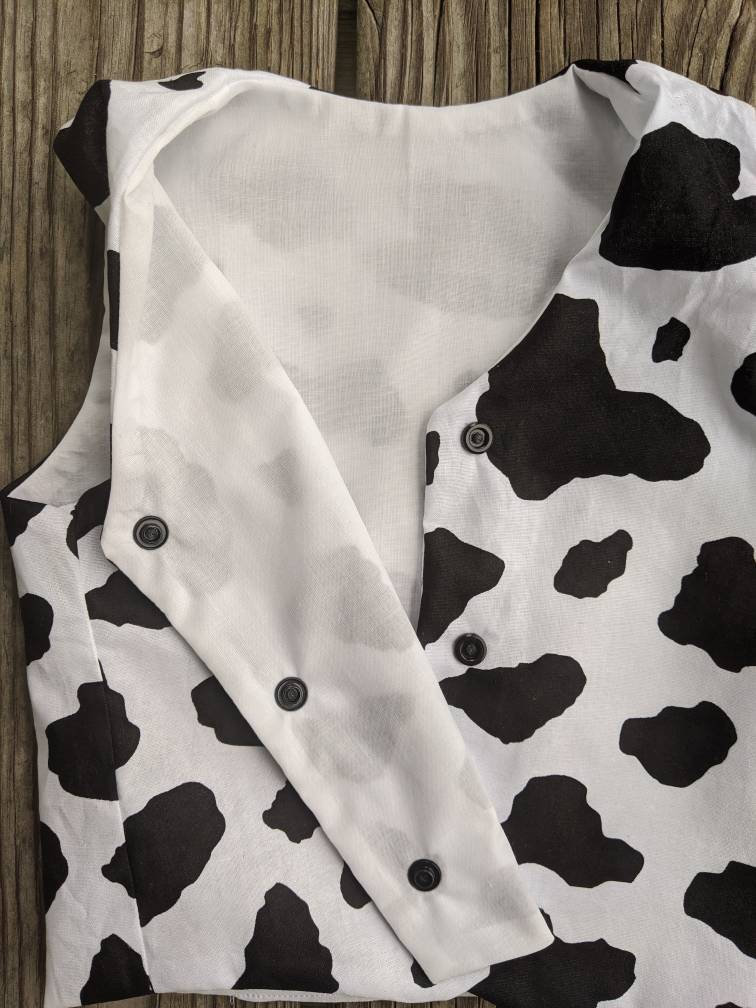 Cow Print Vest Cow Birthday Animal Print Vest Boys Vest Etsy
