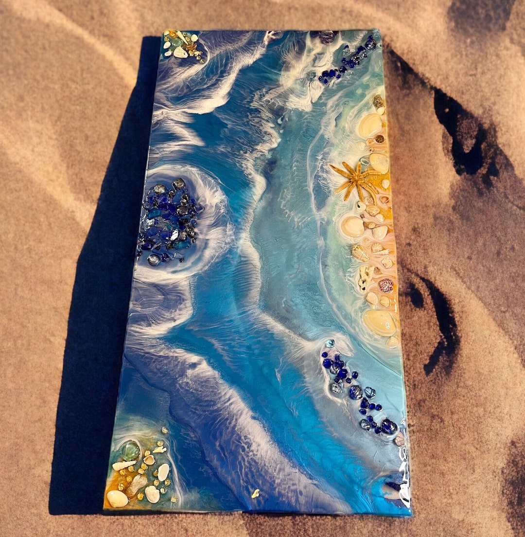 Large Resin Wall Art Ocean Painting Living Room Decor Wall Art for Any