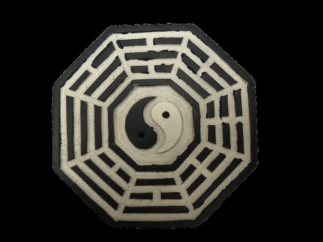 Yin Yang Incense Stick Burner Holder I Ching in Black & White for