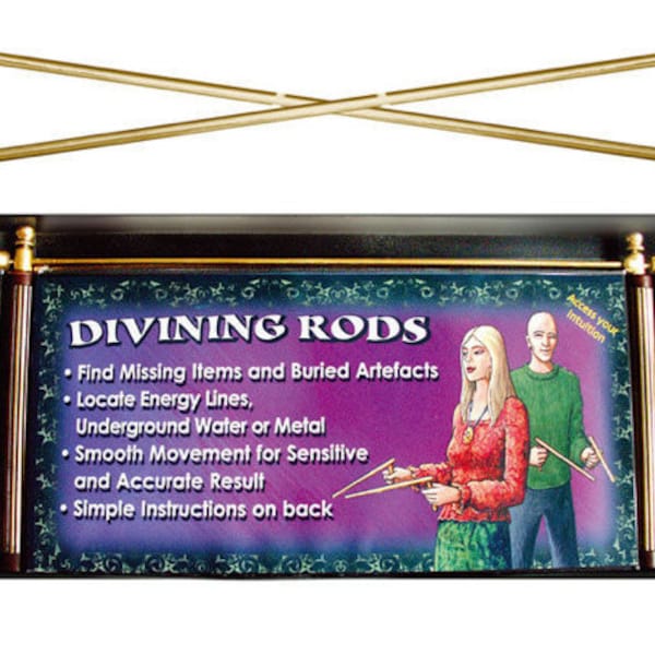 Dowsing Rods with Handles Brass | Water & Energy Divining L Rods Wiccan Raymond Buckland Method Divination to find Water, Ghosts, Lost Items