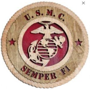 5.7 inch Marine USMC Semper Fi Baltic Birch Wall Plaque