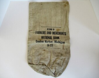 2 vintage bank bags one regular size one mini