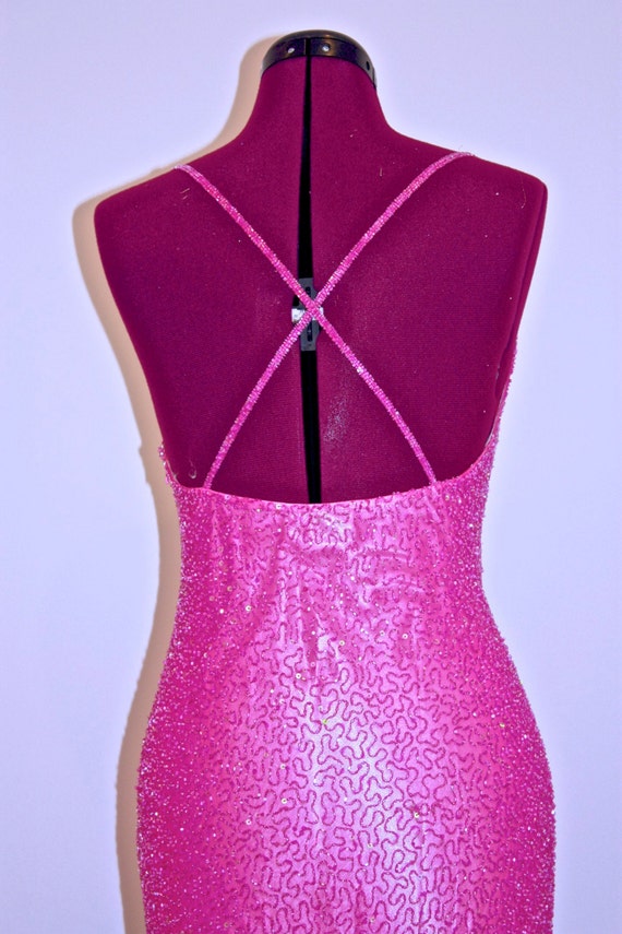 Hot, Hot, Hot Pink Beaded Gown - image 3