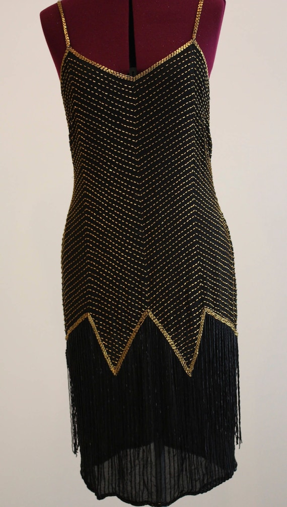 Roaring Twenties Beaded Flapper Style Gown - Gem Roaring Twenties Beaded Flapper Style Gown - Gem