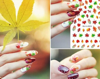 Maple Leaf Nail Art Etsy