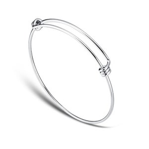 Bangle Stainless Steel Charm Bracelet, Blank Bangle Bracelet, Silver Bracelet, Wire Bracelet, Charm Bangle Bracelet, Jewelry Bracelet