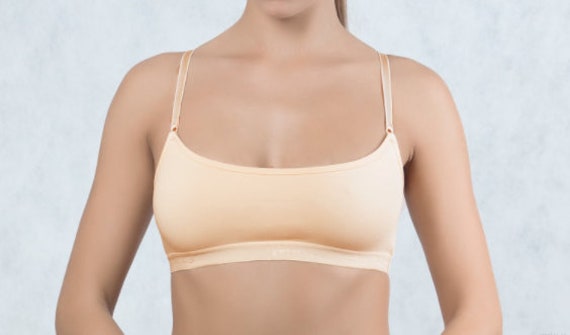 Beige Organic Cotton Sports Bra. Skinny Racer Back. Sustainable Handmade  Lingerie. Yoga Sport Top -  UK