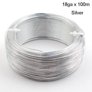 Aluminum Silver Jewelry Wire, Round Wire, 18ga Wire, 1.0 mm Round Wire, Wire Wrapping, Jewelry Making Wire, Plated Wire, Jewelry Supplies