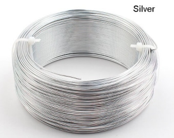 Aluminum Silver Jewelry Wire, Round Wire, 18ga Wire, 1.0 mm Round Wire, Wire Wrapping, Jewelry Making Wire, Plated Wire, Jewelry Supplies