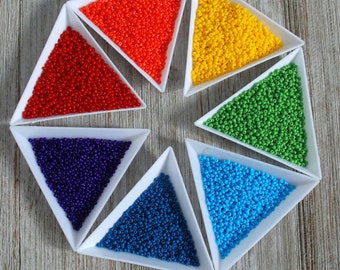Seed Beads Rainbow Beads Set, Glass Rainbow Colors Shades Beads, Czech Seed Beads, Preciosa Seed Beads, Beading Supplies, Craft Gift for Her
