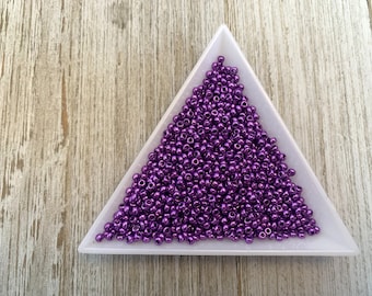 10/0 & 11/0 Seed Beads, Metallic Purple Beads, Czech Seed Beads, Preciosa Seed Beads, Glass Beads, Purple Seed Beads, Beading Supplies