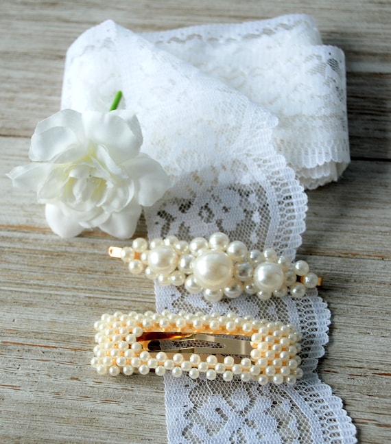 Inilbran Vintage Perlen Haarspange Gold - Braut Haarzubehör Mit Kristall Für Hochzeit & Festlichkeiten