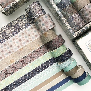 Geometric Washi Tape, 12 Rolls Set Washi Tape, Decorative Adhesive Tape, Masking Tape, Scrapbooking Paper, Crafts Supplies, Paper Gift