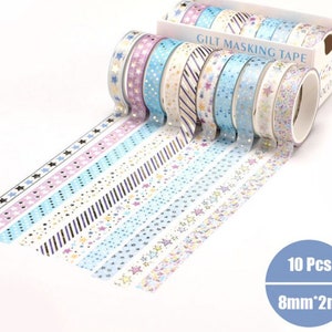 Baby Washi Tape, 10 Rolls Set Washi Tape, Decorative Adhesive Tape, Masking Tape, Scrapbooking Paper, Crafts Supplies, Paper Gift