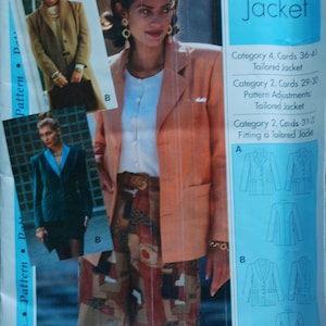 Vintage UNCUT Pattern, maßgeschneiderte Jacke Schnittmuster, Jacke Schnittmuster, Jacke Schnittmuster, Schnittmuster, Damen Muster, Herbst Muster