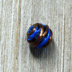 Lamp work Glass Round Czech Beads, 16 mm Stripped Glass Beads, Jewelry Findings Finds, Lamp work Spacer Bead, Craft Supplies, Jewelry Beads