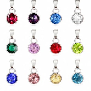 Floating Birthstone Charm, Bracelet Charm, Personalized Jewelry, 9 mm Silver Necklace Charm, Earring Charm, charm gift
