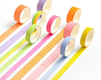 Pleaded Washi Tape, 10 Rolls Set Washi Tape, Decorative Adhesive Tape, Masking Tape, Scrapbooking Paper, Crafts Supplies, Paper Gift