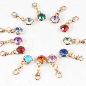 Birthstone Add On Charm, Birthstone Stitch Marker, 11 mm Birthstone, Gift for Her, Channel Jewelry Charm, Channel Drop, Locket Charms