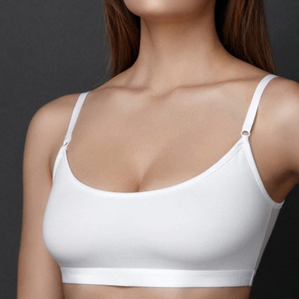 Soutien-gorge en coton biologique, soutien-gorge en fibre de coton, soutien-gorge sport pour femmes, haut pour femmes, soutien-gorge écologique, soutien-gorge en fibre naturelle, jersey naturel, cadeau pour elle