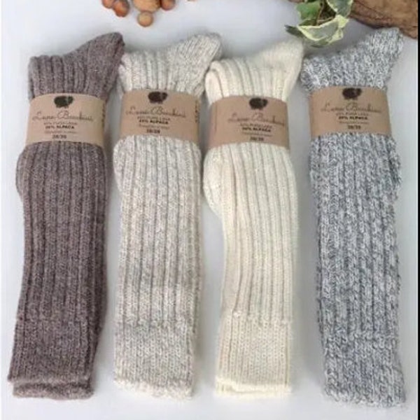 Wintersocken, Wolle / Alpaka-Socken, hochwertige Socken, Weihnachtssocken, gemütliche Outdoor-Socken, natürliche Bergsocken, Geschenk für sie