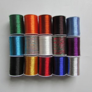 Fine Multi-Colour Metallic Thread for Embroidery, Sewing Metallic Thread, Silver Metallic Thread, Gold Work Thread, Embroidery Floss