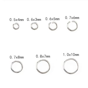 Stainless Steel Jump Rings, Round Ring, Jewelry Link, Steel Split Connect, 3 mm 4 mm 5 mm 6 mm 7 mm 8 mm Jump Ring, Jewelry Making Supplies