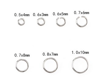 50x Double Jump Rings for Jewelry 4/6/8/10mm Split Clasp Connector Silver Plated