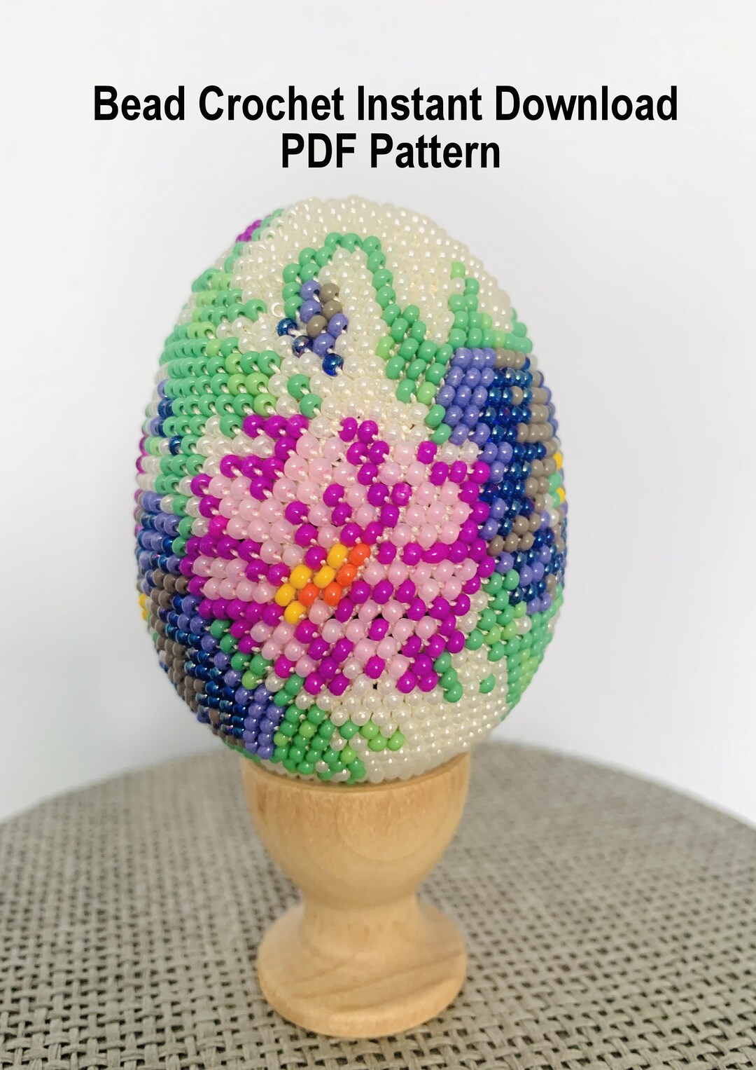Easter Egg Pattern, Beaded Egg Pattern, PDF Pattern Download, PDF