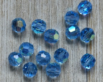 Vintage Faceted Beads, Czech 8 mm Round Beads, Crystal Beads, Czech Glass Beads, Faceted Crystal Beads, Vintage Finds, Beads Findings