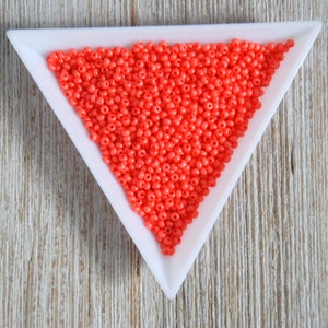 11/0 Seed Beads, Terra Intensive Orange Beads, Czech Seed Beads, Preciosa Seed Beads, Glass Salmon Beads, Beading Supplies, Preciosa Beads