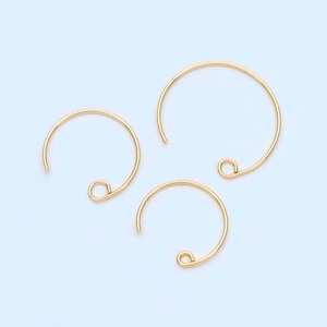 Rounded Shape Brass Ear Wires, Earring Wires, Gold Plated Ear Wires, Earring Findings, Ear Wire, Ear Hook, Craft Supplies