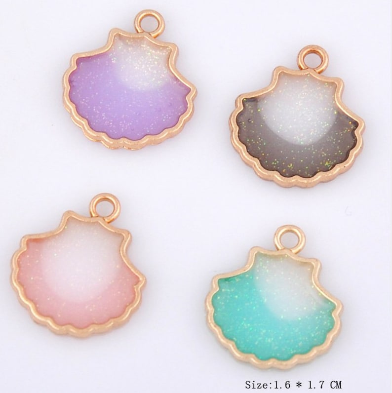 Ocean Charms Necklace Charms Resin Charms Gold Charms Beach Charms Shell Charm Seashell Charm Sea Scallop Charm Bracelet Charms