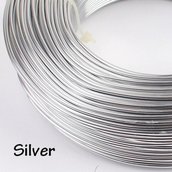 Aluminum Silver Jewelry Wire, Round Wire, 20ga Wire, 0.8 mm Round Wire, Wire Wrapping, Jewelry Making Wire, Plated Wire, Jewelry Supplies