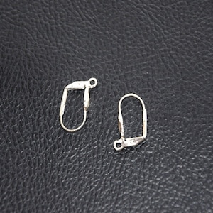 Silver plated Lever Back Hook, Lever Back Wires, French Ear Hooks, Jewelry Making, Craft Supplies, Lever Back Hooks, Plated Silver Hooks
