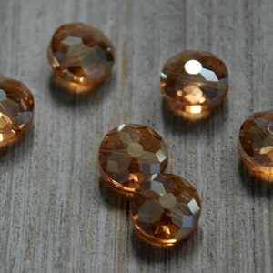 Round Faceted Crystal Glass Beads, Spacer Citrine Bead, Patterned Glass Crystal Beads, Jewelry DIY Findings, Jewelry Making Craft Supplies