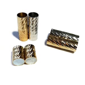 Magnetic Clasp, 7 mm Cord Clasp, Silver Gold Cord Clasp, Kumihimo Bracelet End Clasp, Locking End Cap, DIY Jewelry Making Supplies
