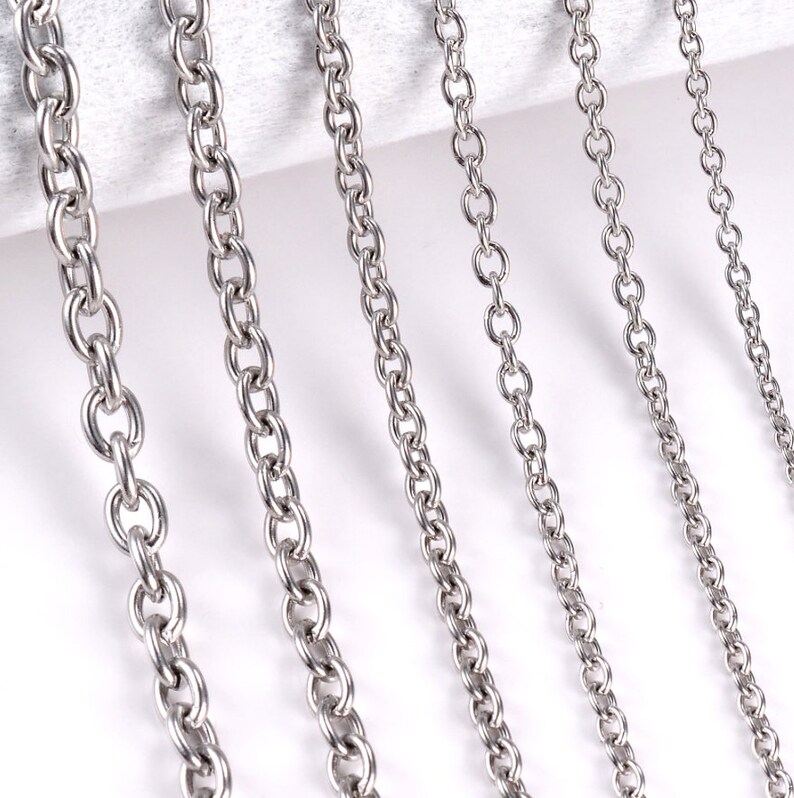 Men's Stainless Steel Rolo Chain Necklace - Silver Tone, 18 2/8 Inch Length With Lobster Claw Clasp - View #9