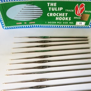 Crochet en acier à pointe fine TULIPE, crochet en dentelle fine 10/0,75 mm fabriqué au Japon, instruments au crochet, outils de crochet bricolage, cadeau pour elle