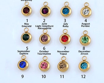 Swarovski Mini Birthstone Charm, Bracelet Charm, Personalized Jewelry, 6 mm Gold Swarovski Necklace Charm, Charm Gift for Her
